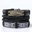 Ethnic Leaf PU Leather Alloy Braided Unisex Bracelet Set with Glass Bead DIY Kit