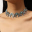 Ethnic Bohemian Horn Design Turquoise Choker Necklace for Women