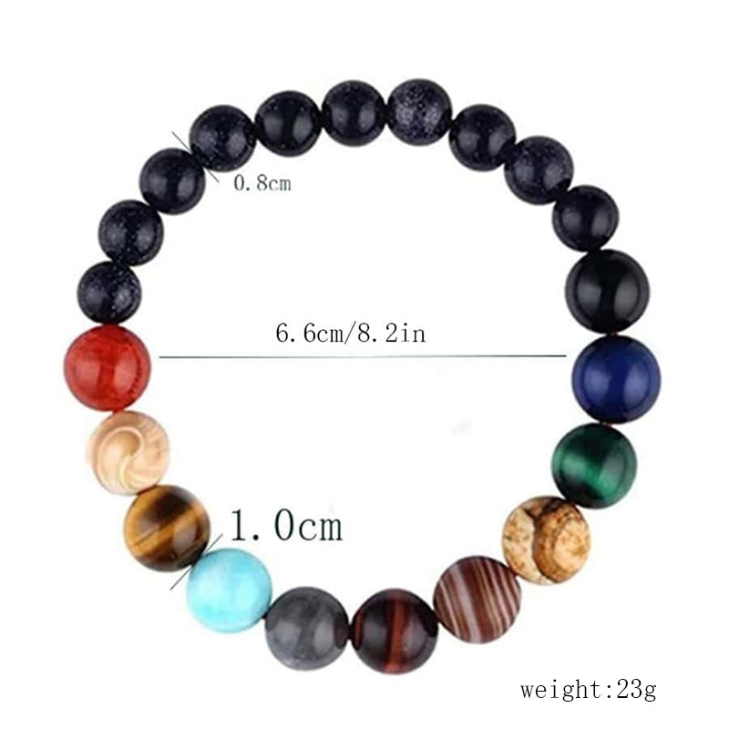 Cosmic Galaxy Multicolor Stone Beaded Bracelet Set