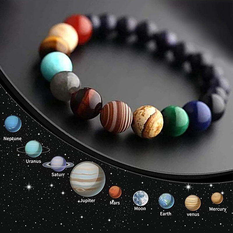 Cosmic Galaxy Multicolor Stone Beaded Bracelet Set