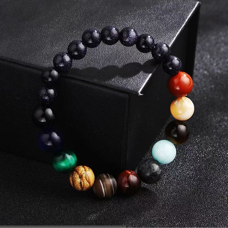 Cosmic Galaxy Multicolor Stone Beaded Bracelet Set