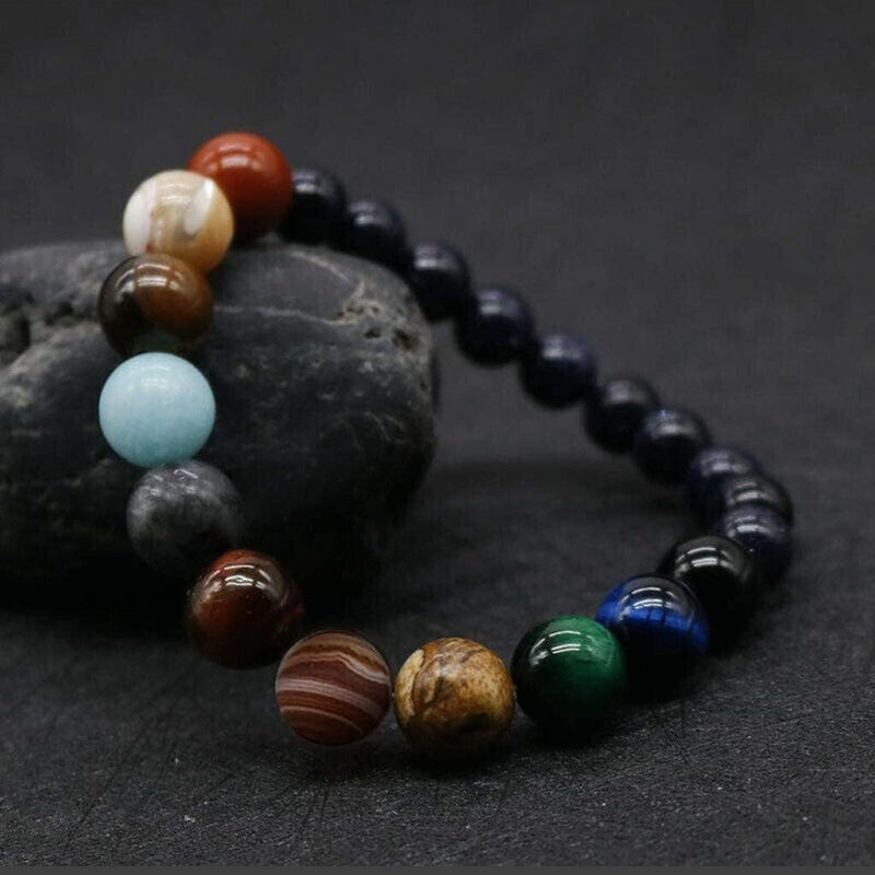 Cosmic Galaxy Multicolor Stone Beaded Bracelet Set