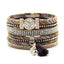 Ethnic Owl PU Leather Inlay Artificial Diamond Bohemian Women's Bracelet