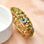 Ethnic Vintage Rose Enamel Inlay Crystal Women's Bangle Bracelet