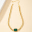 Ethnic Quadrilateral Turquoise & Emerald Gemstone Women's Choker Necklace