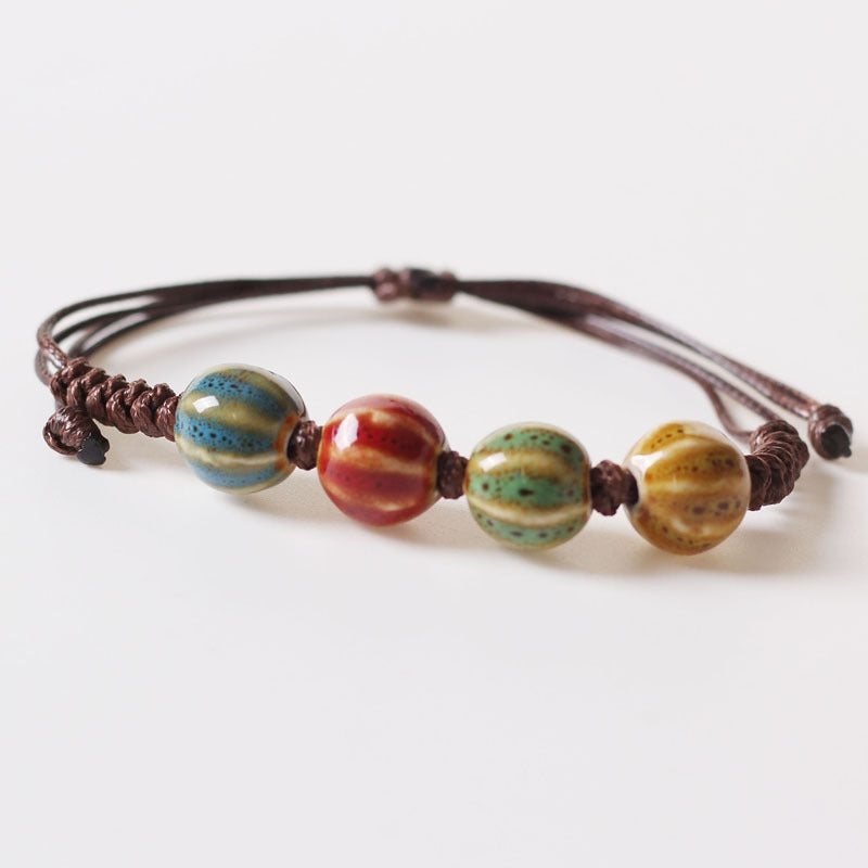 Ethnic Style Jingdezhen Ceramic Knitted Women's Bracelet