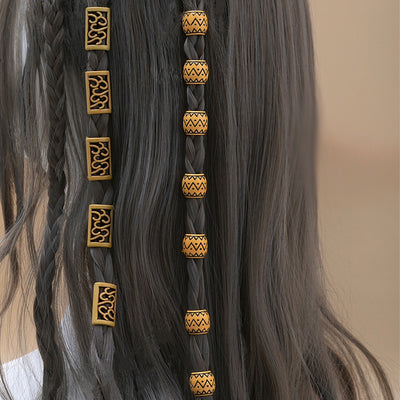 Ethnic Resin Hair Buckle with Alloy Beads and Hollow Headwear Accessories