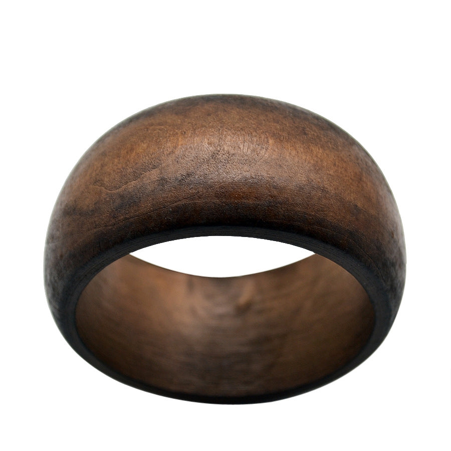 Ethnic Vintage Round Wood Bangle Bracelet