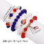 Ethnic American Flag Crystal Beaded Bracelet Set