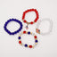 Ethnic American Flag Crystal Beaded Bracelet Set