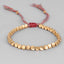 Ethnic Handmade Copper Beaded Bracelet with Tassel Adjustable Cord