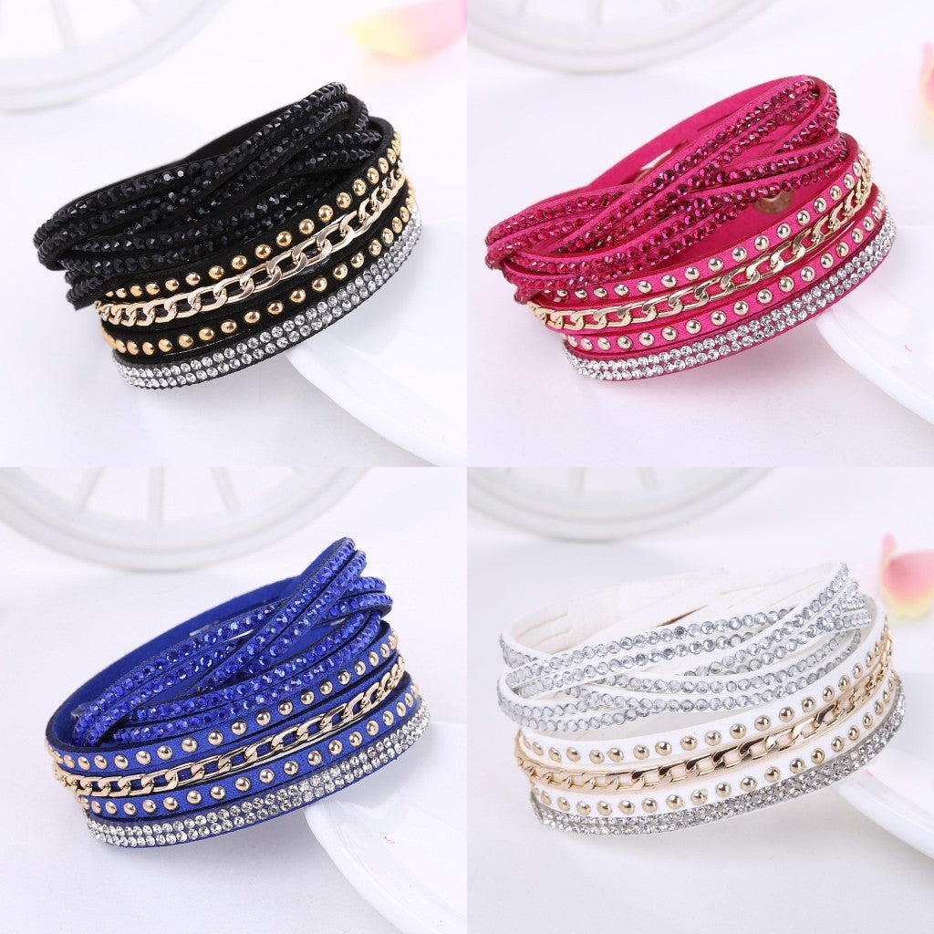 Ethnic Style Multi-Layer Rhinestone Inlay Women's Bracelet