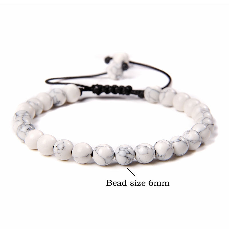 Ethnic Natural Stone Agate Beaded Adjustable Yoga Bracelet