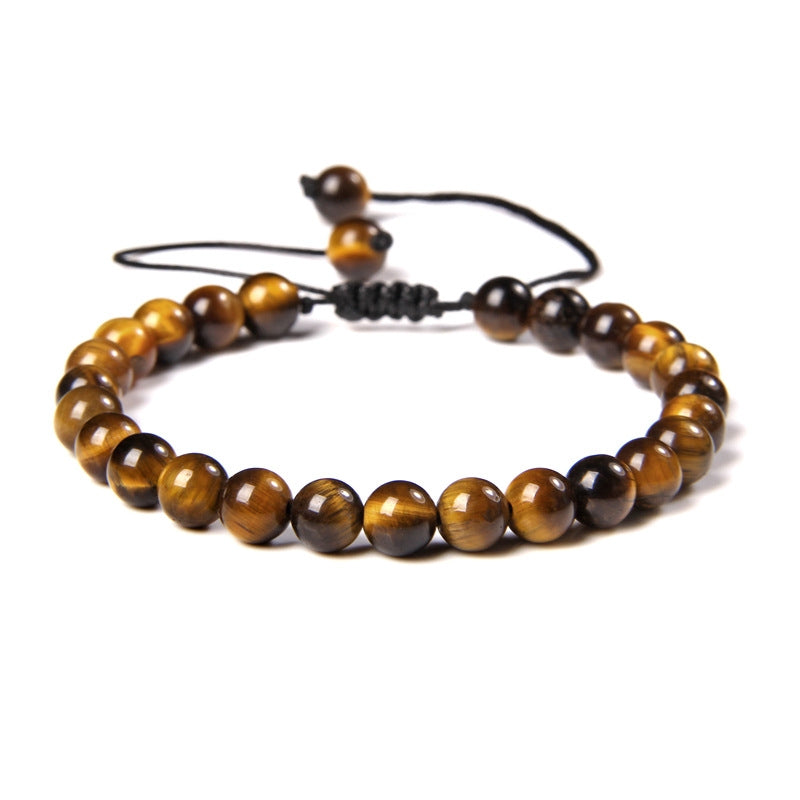 Ethnic Natural Stone Agate Beaded Adjustable Yoga Bracelet