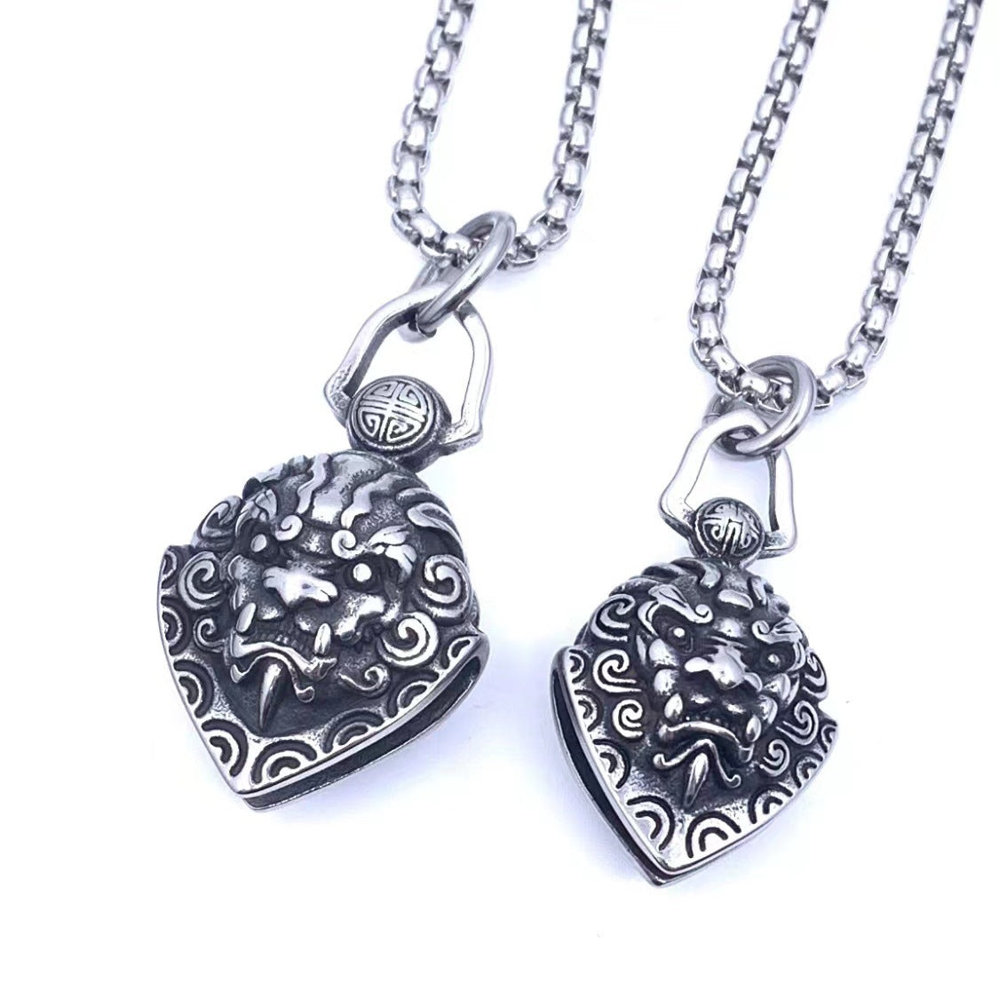 Ethnic Titanium Steel Beast Pendant Necklace for Men and Women