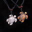 Ethnic Tortoise Resin Pendant Necklace with Faux Bone Carving