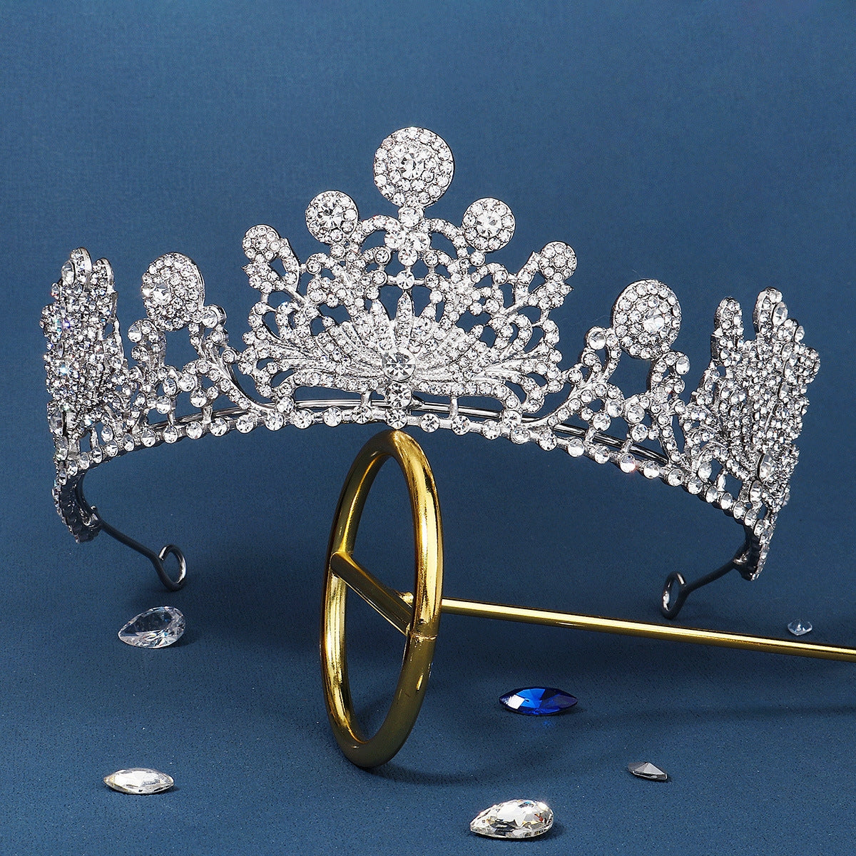 European Bridal Wedding Rhinestone Princess Alloy Crown