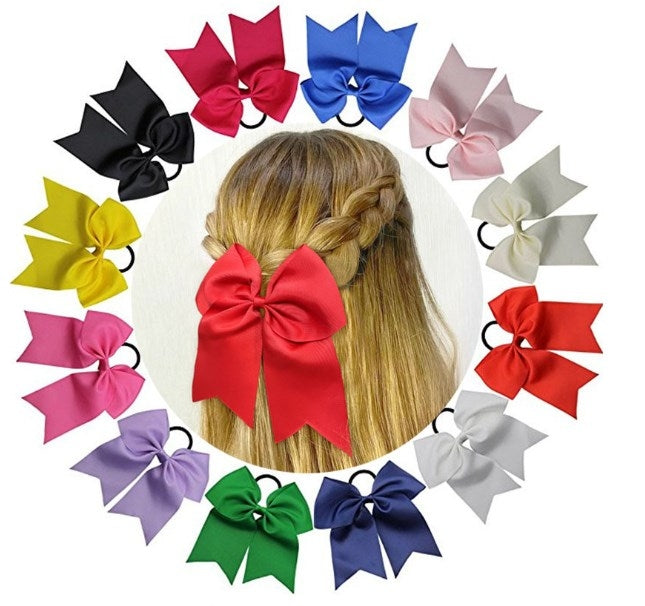 8-Inch Large Bow Rubber Band Hair Tie with Thread Webbing Swallowtail Headdress