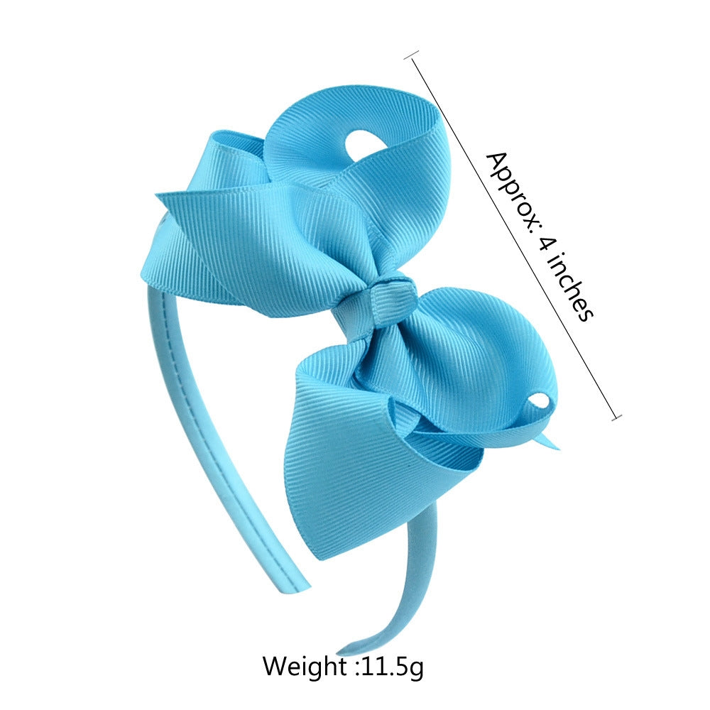 European and American Children's Flower Bow Headband Hair Accessories - 4 Inch Handmade Design