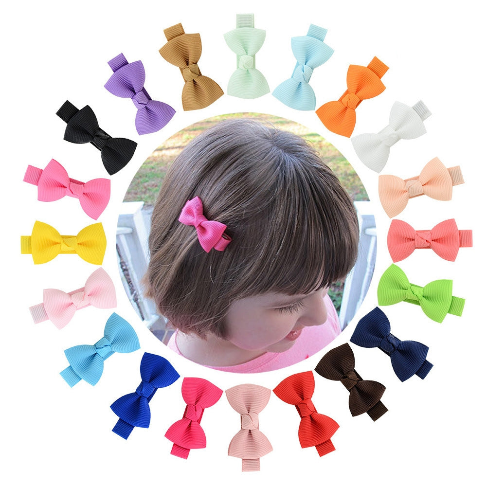 European American Kids' Jewelry Cute Bow Ribbon Hairpin Set - 20 Colors