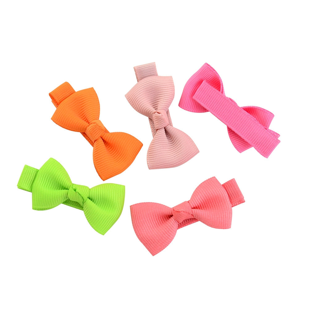 European American Kids' Jewelry Cute Bow Ribbon Hairpin Set - 20 Colors