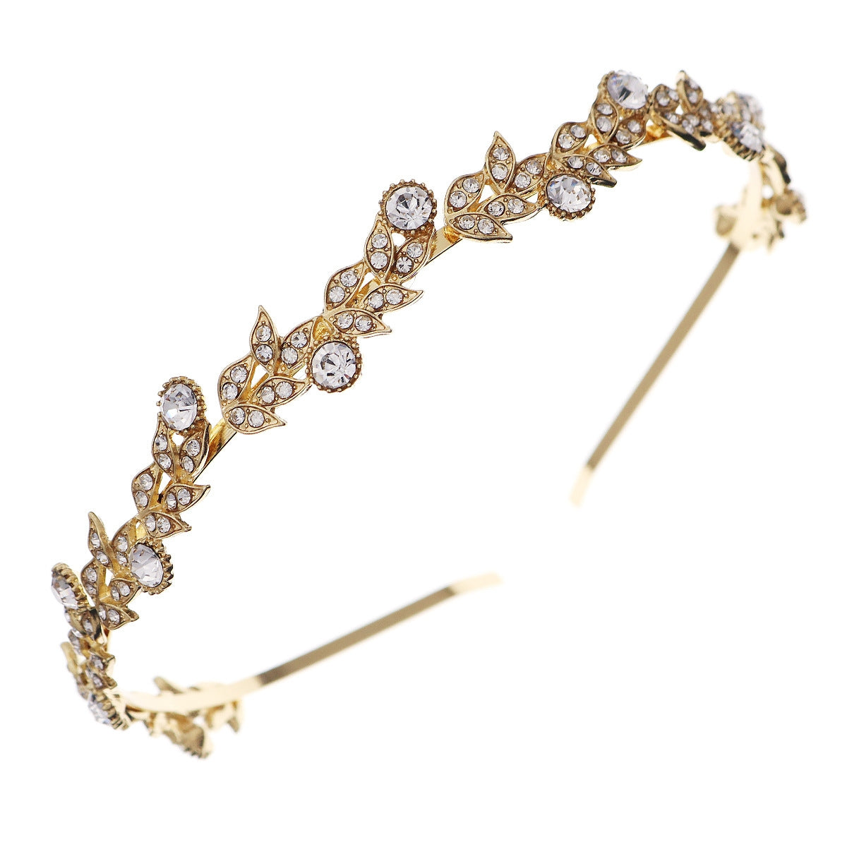 European Rhinestone Leaf Bridal Headband Hair Accessories