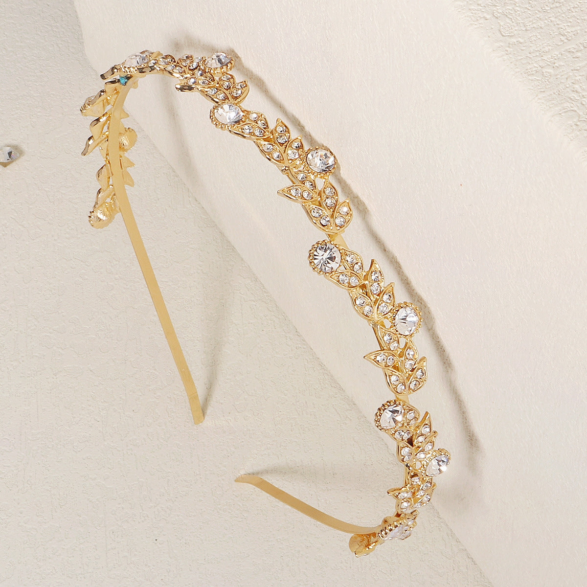 European Rhinestone Leaf Bridal Headband Hair Accessories