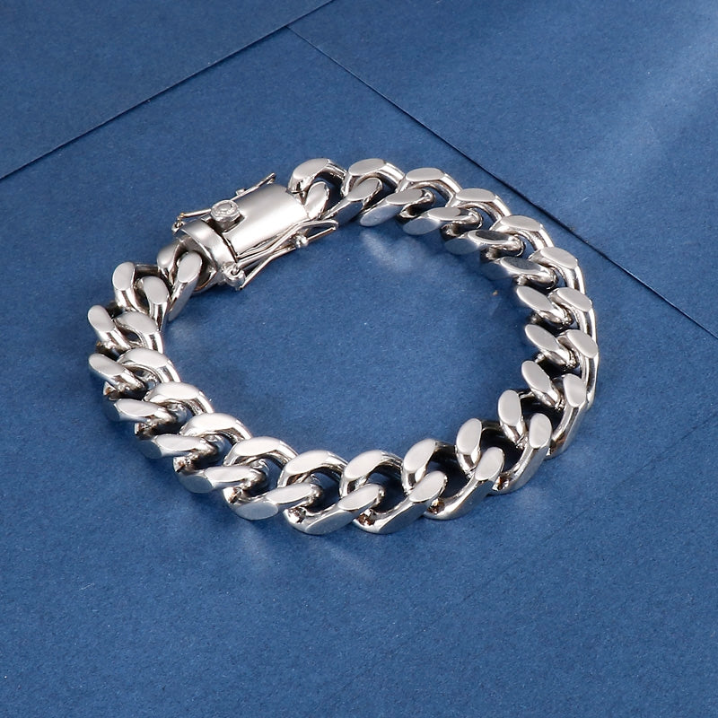 European American Stainless Steel Dragon Head Cuban Link Chain Bracelet - 18K Gold Titanium Steel Hip Hop Jewelry