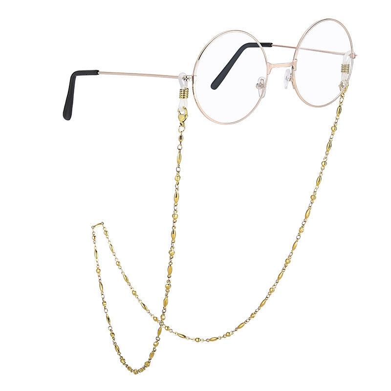 European American Style Gold Glasses and Mask Chain Anti-Skid Dual-Use Titanium Steel Chain