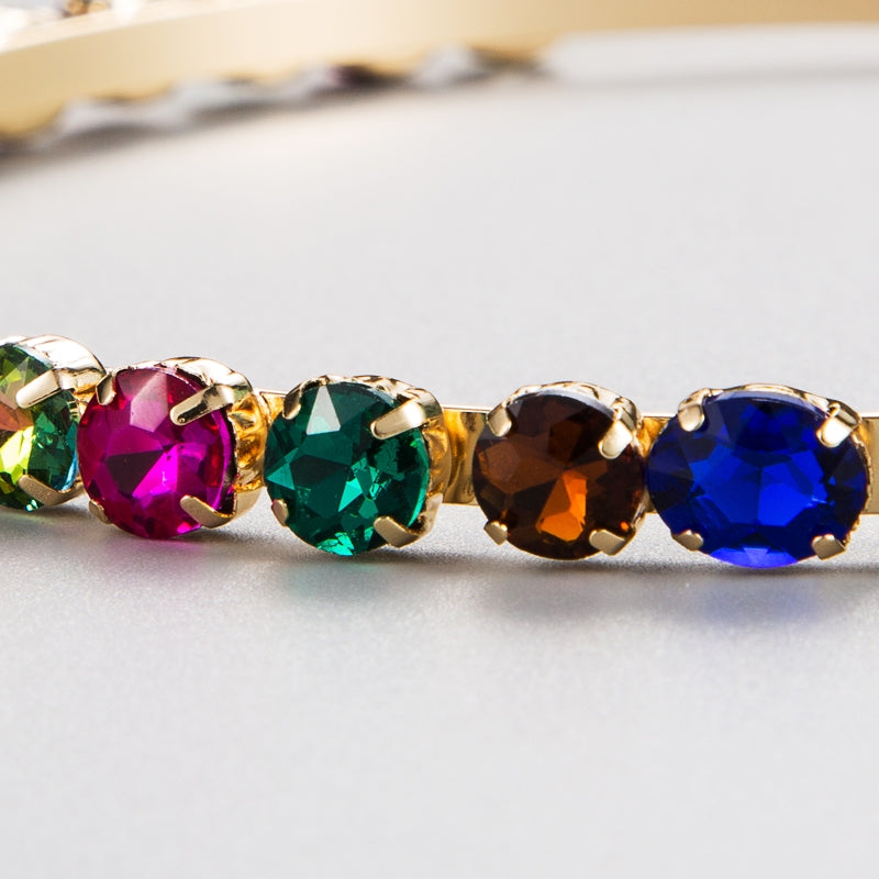 European Style Rhinestone Rainbow Glass Diamond Hairband