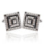 European Geometric Rectangular Diamond-studded Cufflinks