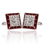 European Geometric Rectangular Diamond-studded Cufflinks