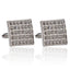 European Geometric Rectangular Diamond-studded Cufflinks