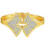 European Ginkgo Leaf Open Cuff Diamond Fan-shaped Bracelet