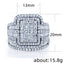 Exquisite Geometric Rhinestone Inlay Women's Statement Rings Set