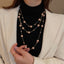 Exaggerated Long Pearl Multi-layer Vintage Alloy Necklace for Women