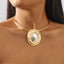 Exaggerated Vintage Alloy Round Choker Necklace for Women