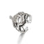 Exaggerated Snake-Shaped Antique Silver Adjustable Open Ring