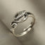 Exaggerated Snake-Shaped Antique Silver Adjustable Open Ring