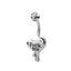 Exaggerated Punk Heart Shape Zircon Inlay Stainless Steel Belly Ring Set