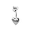 Exaggerated Punk Heart Shape Zircon Inlay Stainless Steel Belly Ring Set