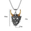 Exaggerated Punk Demon Mask Stainless Steel Pendant Necklace for Men