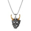 Exaggerated Punk Demon Mask Stainless Steel Pendant Necklace for Men