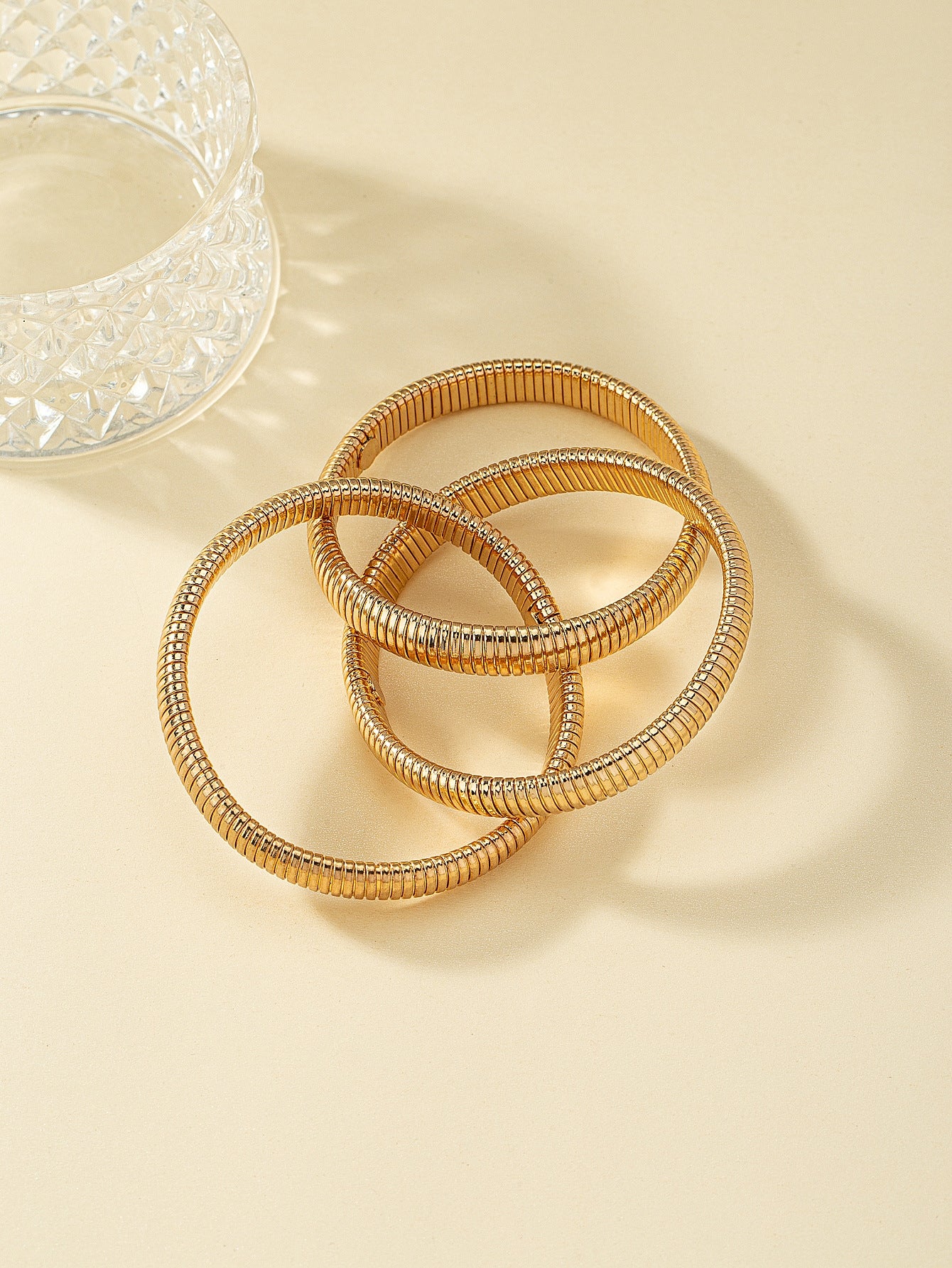 Exaggerated Gold Plated Metal Chain Link Bangle Bracelet