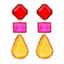 Exaggerated Geometric Color Block Resin Drop Earrings for Women