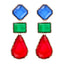 Exaggerated Geometric Color Block Resin Drop Earrings for Women