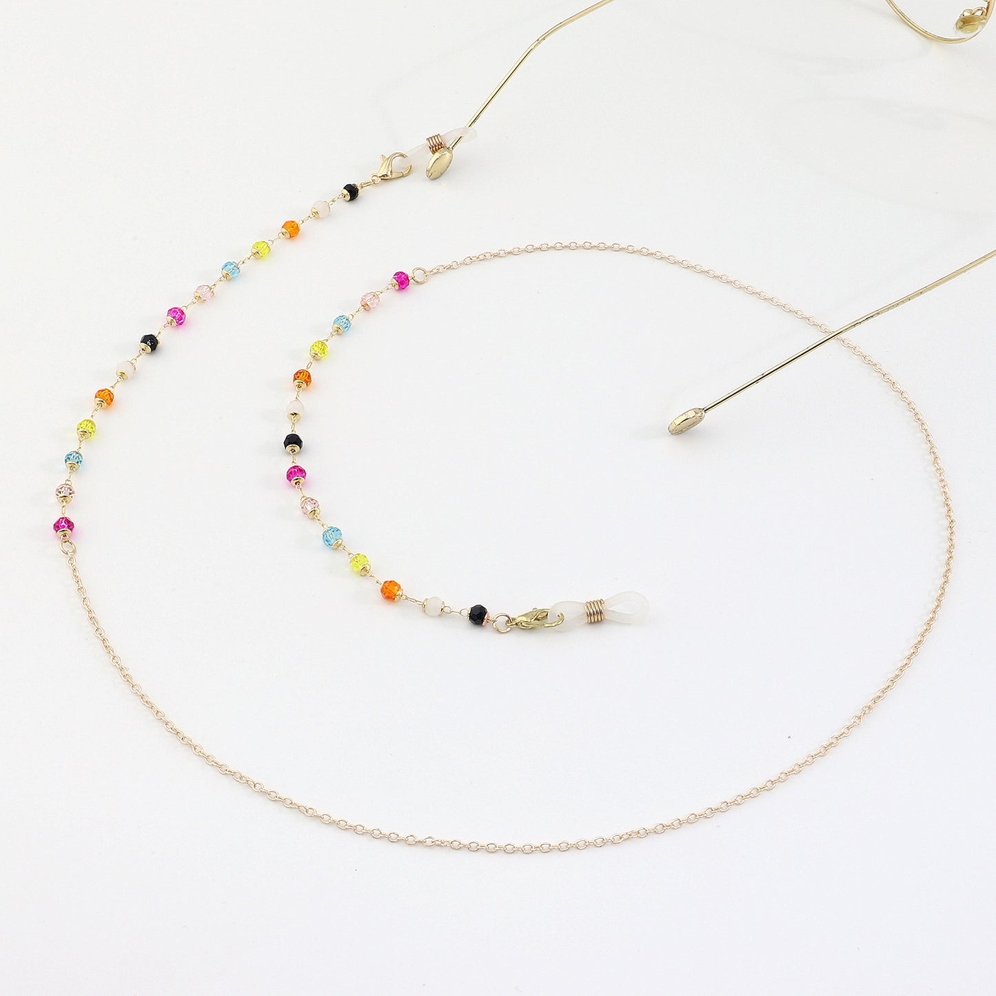 Colorful Crystal Handmade Eyeglasses Chain for Reading Glasses