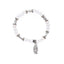 Factory Direct Transparent Crystal Glass Beads Bracelet with Our Lady Pendant, Elastic Design