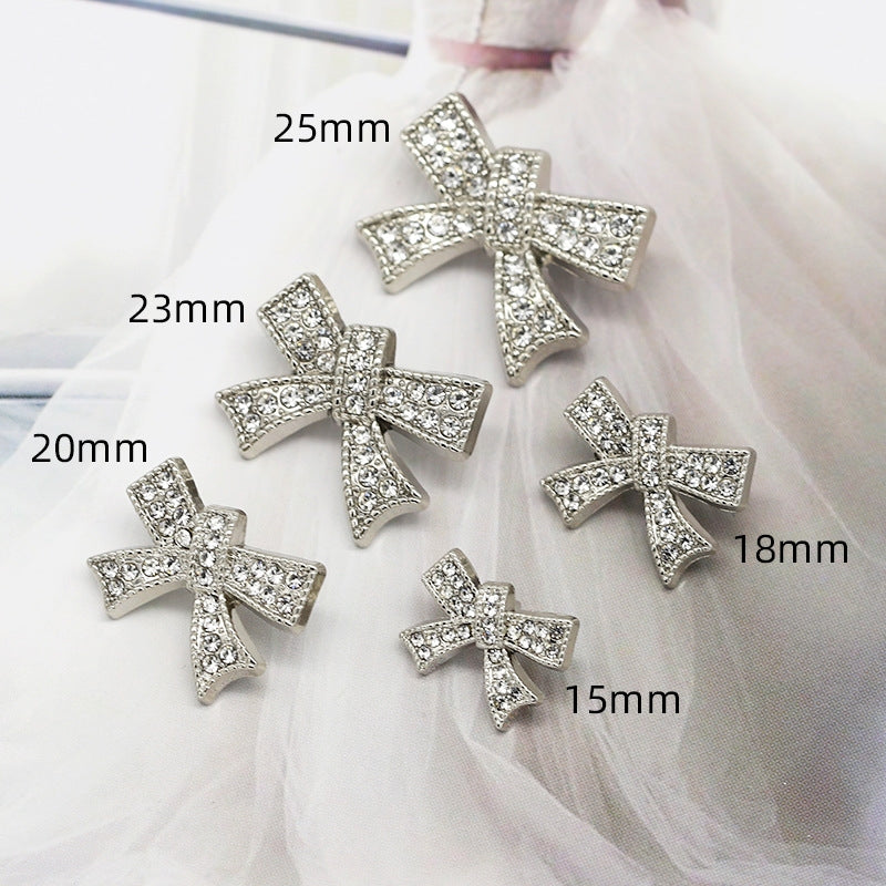 Factory Wholesale Metal Bow Diamond Button for Shirts and Cardigans