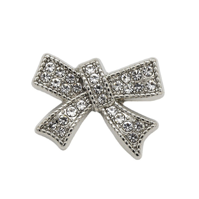 Factory Wholesale Metal Bow Diamond Button for Shirts and Cardigans